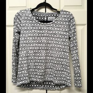 Black and white knit top.